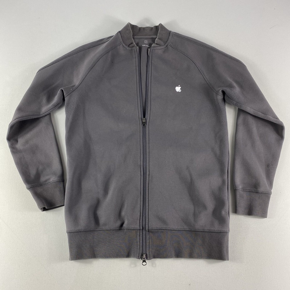 Apple Jacket Adult Small Gray Full Zip Store Employee Uniform Embroidered Logo S